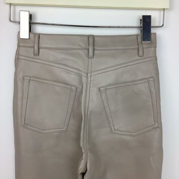 WILFRED MELINA VEGAN LEATHER TAUPE NEUTRAL PANTS 00 - Picture 10 of 13